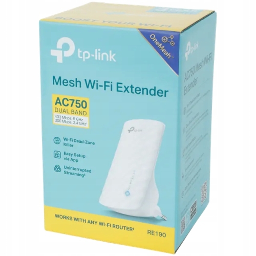 Wzmacniacz sygnału internetu sieć Wi-Fi TP-LINK model AC750 RE190 RE-190