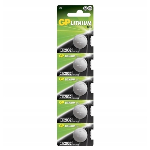 Bateria litowa pastylka 3V Lithium DL2032 firma GP CR2032 Blister 5 sztuk