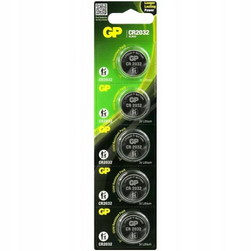 Bateria litowa pastylka 3V Lithium DL2032 firma GP CR2032 Blister 5 sztuk