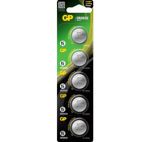 Bateria litowa pastylka 3V Lithium DL2032 firma GP CR2032 Blister 5 sztuk