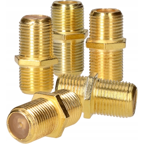 Gniazdo F z obu stron Złącze F beczka złota do łączenia kabla sat 1 sztuka