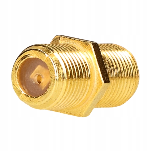 Gniazdo F z obu stron Złącze F beczka złota do łączenia kabla sat 1 sztuka