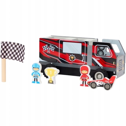 Samochód drewniany składany Mini Matters+figurki OFF-ROAD FSC Auto rajdowe