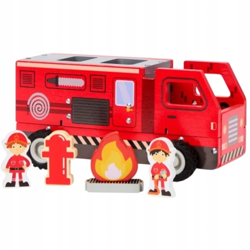 Samochód drewniany składany Mini Matters+figurki OFF-ROAD FSC Auto dla koni