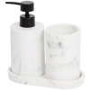 DOZOWNIK NA MYDŁO POJEMNIK NA SZCZOTECZKĘ MYDELNICZKA ZESTAW MARMUR