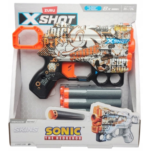 Pistolet Strzałki Wyrzutnia Zuru X-shot SKINS MENACE 8 strzałów HYPER SPIKE