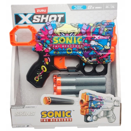 Pistolet Strzałki Wyrzutnia Zuru X-shot SKINS MENACE 8 strzałów MEGA SONIC