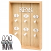 WISZĄCA SZAFKA NA KLUCZE 6 HAKÓW CYFRY SKRZYNKA 30x20 cm DREWNO BRĄZ KEYS