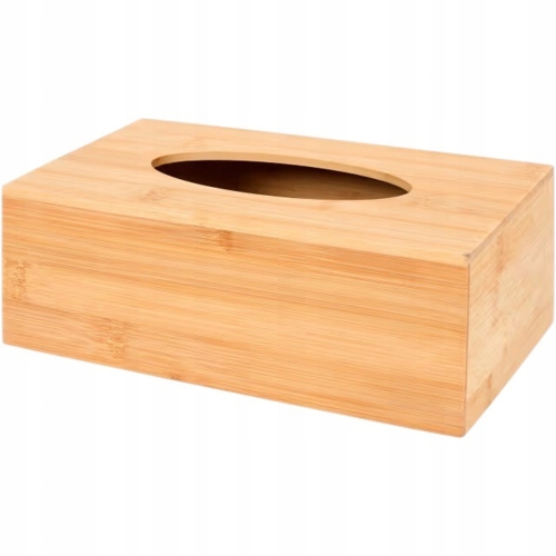 Chustecznik Pudełko Pojemnik bambusowy Organizer na Chusteczki Higieniczne
