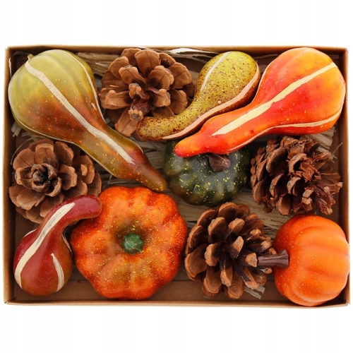 DEKORACJA JESIENNA MAŁE OZDOBNE SZYSZKI ZESTAW DO ARANŻACJI NATURALNE