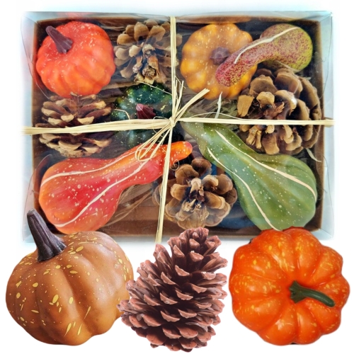 DEKORACJA JESIENNA MAŁE OZDOBNE SZYSZKI ZESTAW DO ARANŻACJI NATURALNE