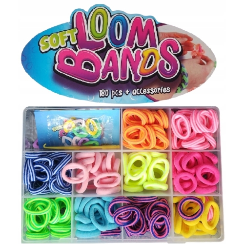 Gumki XXL do tworzenia bransoletek LOOM BANDS 180 ELEMENTÓW + AKCESORIA 56