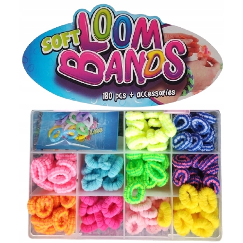Gumki XXL do tworzenia bransoletek LOOM BANDS 180 ELEMENTÓW + AKCESORIA 56