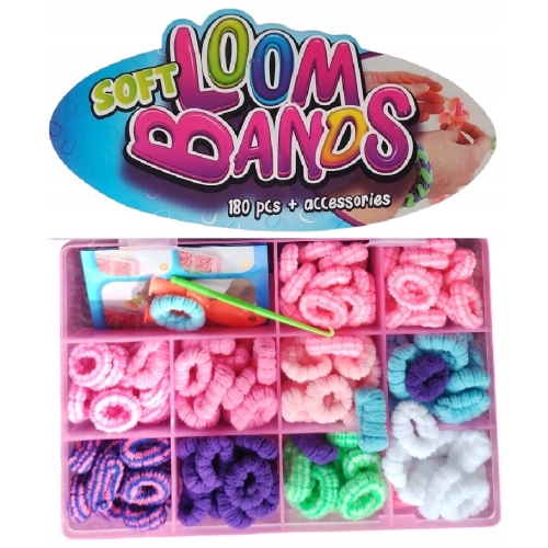 Gumki XXL do tworzenia bransoletek LOOM BANDS 180 ELEMENTÓW + AKCESORIA 70