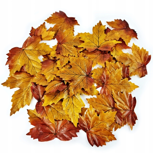 Liście jesienne Sztuczna dekoracja zestaw 25 sztuk Realny kształt LIŚĆ KLON