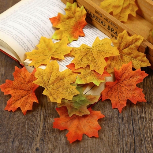 Liście jesienne Sztuczna dekoracja zestaw 25 sztuk Realny kształt LIŚĆ KLON
