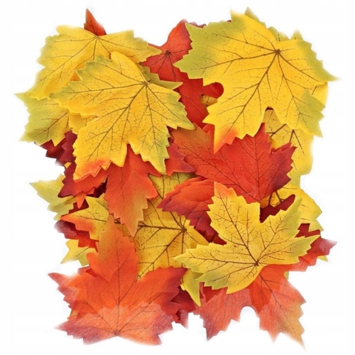 Liście jesienne Sztuczna dekoracja zestaw 25 sztuk Realny kształt LIŚĆ KLON