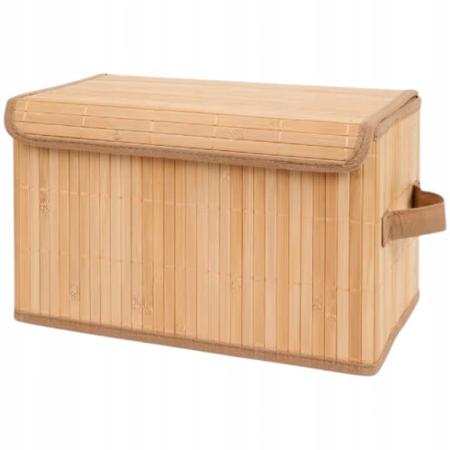 Bambusowy Eko kosz pojemnik do przechowywania składany zamykany 32 x 21 cm