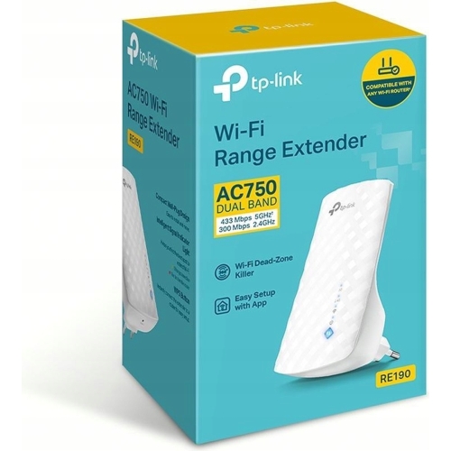 Wzmacniacz sygnału internetu sieć Wi-Fi TP-LINK model AC750 RE190 RE-190AB