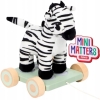PLUSZOWA PRZYTULANKA MASKOTKA PLUSZAK ZWIERZĘ DREWNIANY WÓZEK KÓŁKA ZEBRA