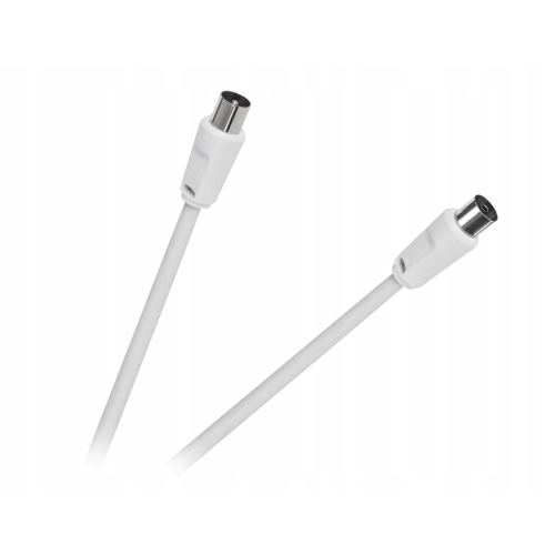 Kabel Przewód Antenowy TV - VIDEO biały wtyk gniazdo 5 m KPO2735F-5