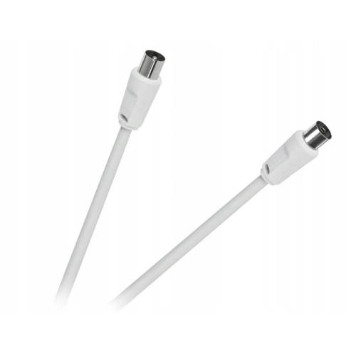 Kabel Przewód Antenowy TV - VIDEO biały wtyk gniazdo 3 m KPO2735F-3