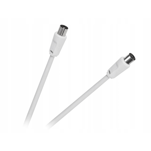Kabel Przewód Antenowy TV - VIDEO biały wtyk gniazdo 1,8 m KPO2735F-1,8