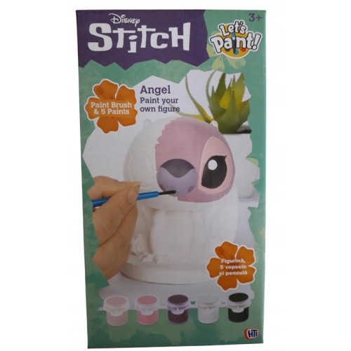 GIPSOWA FIGURKA DO SAMODZIELNEGO POMALOWANIA 5 FARB PĘDZELEK DISNEY STITCH