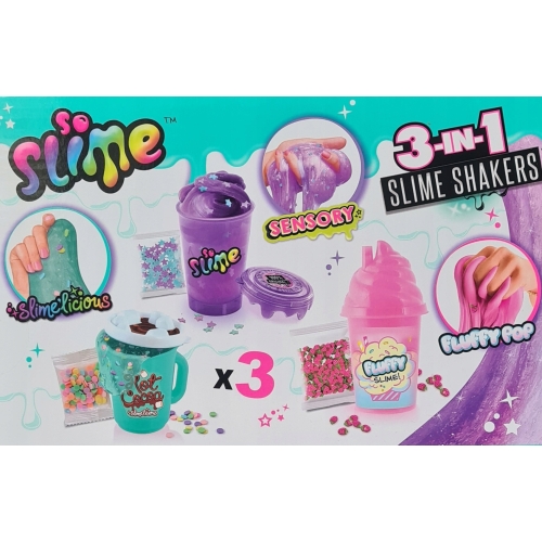 SLIME SHAKER MASA PLASTYCZNA ZESTAW 3 SZTUKI MAGICZNY ŚLUZ ZRÓB TO SAM 3IN1