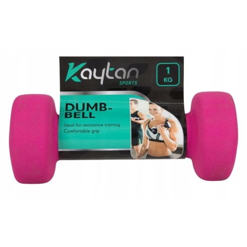 Hantle neoprenowe Dumbbell ciężarek Kaytan zestaw 2 sztuki x 1 kg Różowe