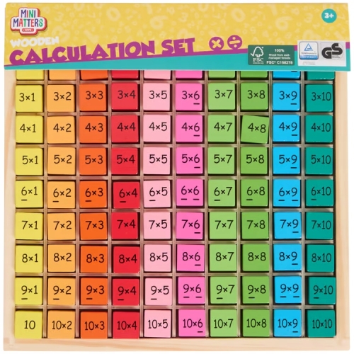 Gra planszowa Tabliczka Matematyczna Mnożenie Kalkulator Mini Matters Wood