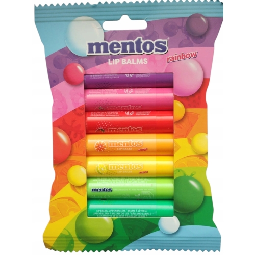 Pomadka Balsam nawilżający szminka do ust MENTOS wieloowocowy RAINBOW 7 SZT