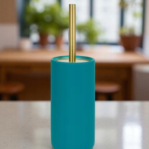 ELEGANCKA SZCZOTKA TOALETOWA STOJĄCA Z POJEMNIKIEM ZAMYKANA BERŁO WC ZIELEŃ