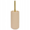LUKSUSOWA BEŻOWA SZCZOTKA TOALETOWA Z POJEMNIKIEM WOLNOSTOJĄCA CERAMICZNA