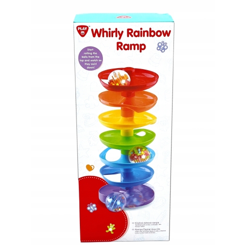 FONTANNA TĘCZOWA WIEŻA ZJEŻDŻALNIA ZAKRĘCONA RAMPA + 3 piłki PLAYGO