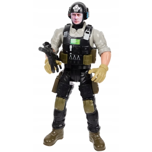 FIGURKA RUCHOMA ŻOŁNIERZA SIŁ SPECJALNYCH 3D 30 cm 3+ SZARA BLUZA