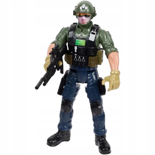 FIGURKA RUCHOMA ŻOŁNIERZA SIŁ SPECJALNYCH 3D 30 cm 3+ SZARA BLUZA