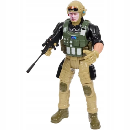 FIGURKA RUCHOMA ŻOŁNIERZA SIŁ SPECJALNYCH 3D 30 cm 3+ CZARNA BLUZA