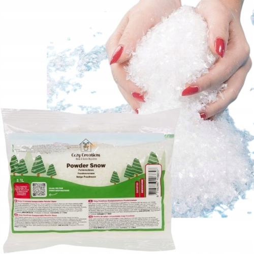 Sztuczny sypki śnieg w proszku płatki do dekoderacji bardzo realistyczny 1L