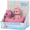 Lalka z kołem do pływania dla dzieci do kąpieli wanna basen różowa
