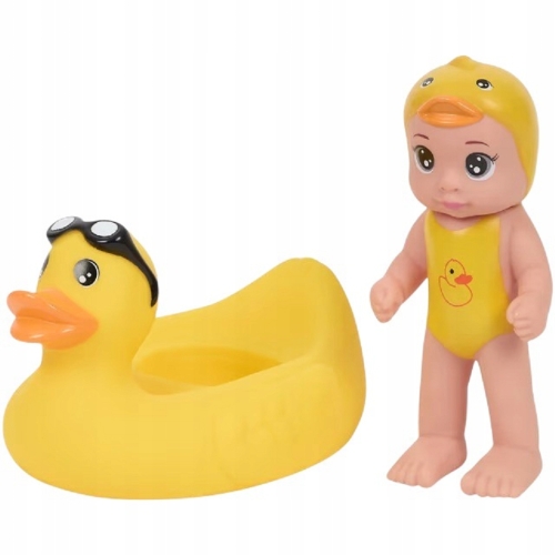 Lalka z kołem do pływania dla dzieci do kąpieli wanna basen różowa