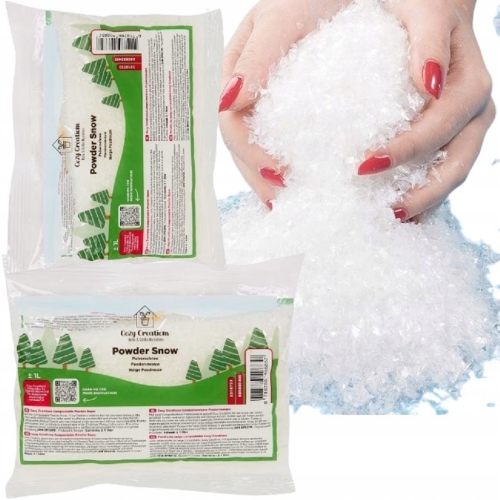 Sztuczny sypki śnieg w proszku płatki do dekoderacji bardzo realistyczny 3L