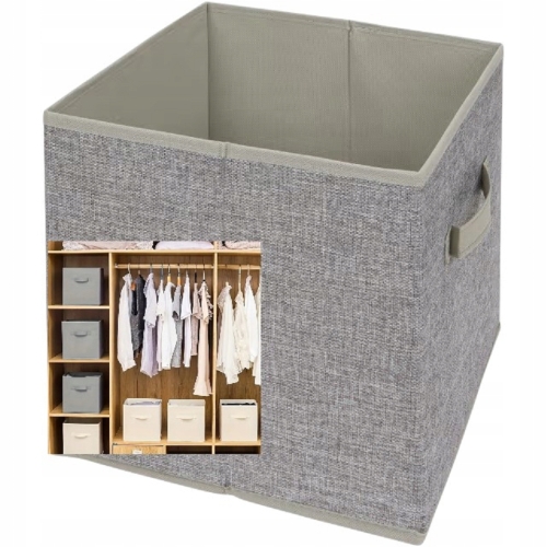 Organizer Tekstylny Pudełko kosz Szafa Garderoba Pojemny Home Accents szary