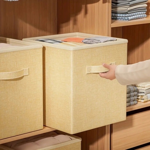 Organizer Tekstylny Pudełko kosz Szafa Garderoba Pojemny Home Accents beż