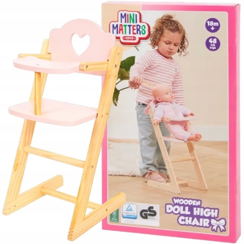 Krzesło do karmienia dla lalek pluszaków edukacyjne Mini Matters 48 cm