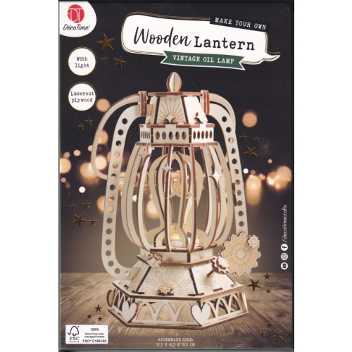 Puzzle 3D DREWNIANE ZRÓB TO SAM Oświetlenie LED LATARENKA VINTAGE DECOTIME