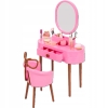 Toaletka dla lalki z akcesoriami do malowania lusterko krzesełko makeup 3+