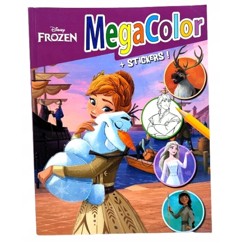 KOLOROWANKA DISNEY FROZEN MEGA COLOR Z NAKLEJKAMI ANNA ELZA OLAF KRISTOFF
