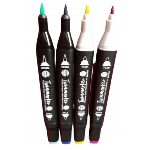 Markery Mazaki Akwarelowe TWIN dwustronne Brush&Fine DecoTime 60 szt 51-0