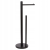 DUZY STOJĄCY UCHWYT NA PAPIER TOALETOWY DO ŁAZIENKI WC 4 ROLKI METAL BLACK